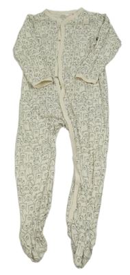 Smotanový overal s medvedíkmi H&M