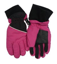 Růžovo-černé funkční šusťákové prstové zimní rukavice Crane