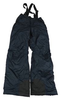 Černé šusťákové oteplovačky s odepínacími kšandami Crane