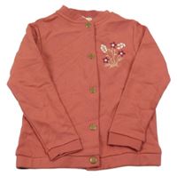 Oranžová prepínaci mikina s kvietkami LC kids