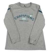 Šedá melírovaná mikina s nápisem Peacocks