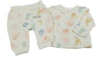 2set - Bílá prošívaná zavinovací mikina s Mickeym + tepláky Primark