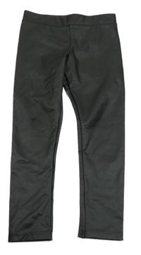 Černé koženkové legíny H&M