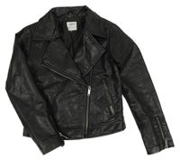 Černý koženkový crop křivák Liberto