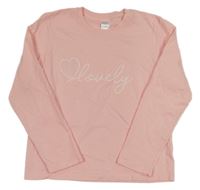 Svetloružové tričko s nápisom