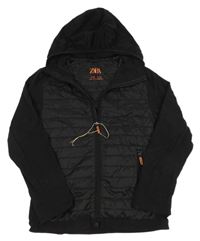 Černá šusťáková bunda s kapucí Zara 