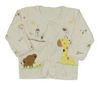 Nové - Biela prepínaci mikina so zvieratkami