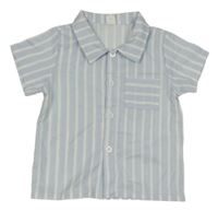 Světlemodro-biela pruhovaná košeľa Shein