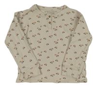 Béžové vzorované tričko s kvietkami Next