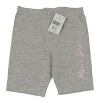 Nové - Sivé melírované legínové kraťasy s nápisom Matalan