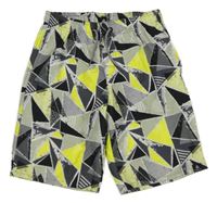 Sivo-limetkovo-biele vzorované plážové kraťasy Firefly