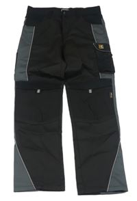 Černo-tmavošedé cargo outdoorové kalhoty KING CRAFT