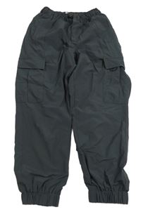 Šedé cargo cuff šusťákové podšité kalhoty ZARA