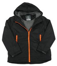 Černá šusťáková zateplená bunda s kapucí George