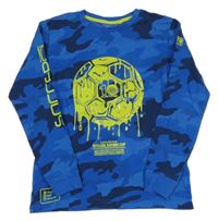 Modré army pyžamové triko s míčem Next