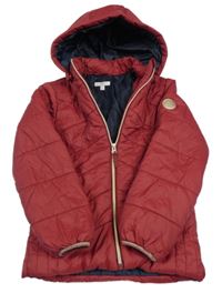 Vínová prošívaná šusťáková zateplená bunda s odepínací kapucí name it.