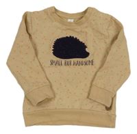 Béžová bodkovaná á mikina s ježečkem Topomini