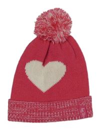 Tmavorůžová pletená čepice se srdíčkem a bambulí Amy Rose