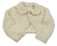 Smetanové kožešinové podšité bolérko SHEIN