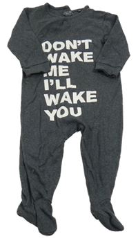 Tmavošedý melírovaný overal s nápisy Next