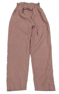 Staroružové paper bag nohavice s mašlou SHEIN