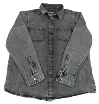 Tmavošedá riflová košilová bunda Chapter young