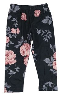 Čierne legíny s růžemi