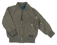 Šedý šusťákový jarní bomber s nášivkou Zebralino