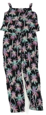 Čierny nohavicový overal s palmami H&M