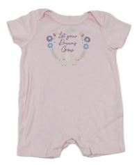 Světlerůžový kraťasový overal s nápisy a sloníkem baby gear