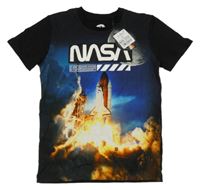 Nové - černo-tmavomodré tričko s raketou - NASA Next