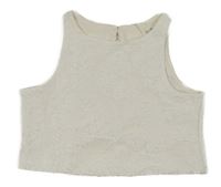 Biely vzorovaný crop top H&M