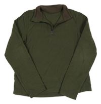 Khaki fleecová mikina