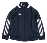 Tmavomodro-biela funkčná športová prepínaci mikina Adidas