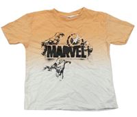 Oranžovo-biele tričko s logom Marvel