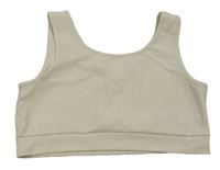 Smotanový rebrovaný crop top zn. Matalan