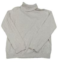Biely melírovaný ľahký svetrový rolák H&M