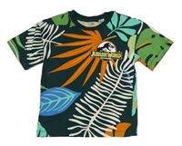 Tmavozelené tričko s listami a dinosaurem - Jurský svět H&M