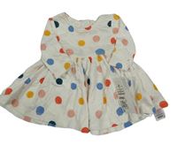 Nové - Smotanové bodkovaná é bavlnené šaty zn. M&S