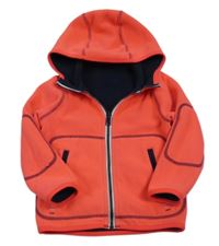 Neónově korálová fleecová prepínaci obojstranná funkčná mikina s kapucňou zn. Decathlon