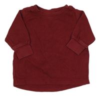 Vínové rebrované tričko Next