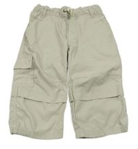 Béžové šusťákové kalhoty