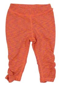Neónově oranžové melírované športové funkčné capri legíny Mountain Warehouse