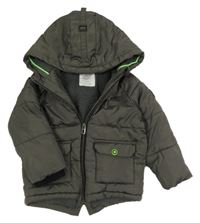 Khaki šusťáková zimní bunda s kapucí F&F