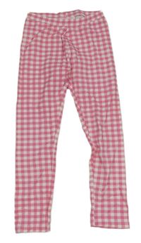 Ružovo-biele kockované legíny Zara