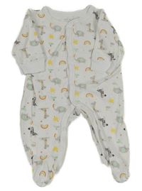 Bílý overal se zvířaty a duhami