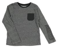 Čierne pruhované tričko s vreckom Next