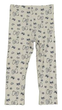 Bílé květované legíny s motýly a mašlemi Primark