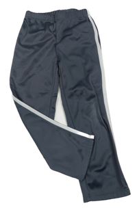 Tmavosivé športové funkčné tepláky s pruhom Domyos