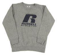 Sivá melírovaná mikina s logom Russell